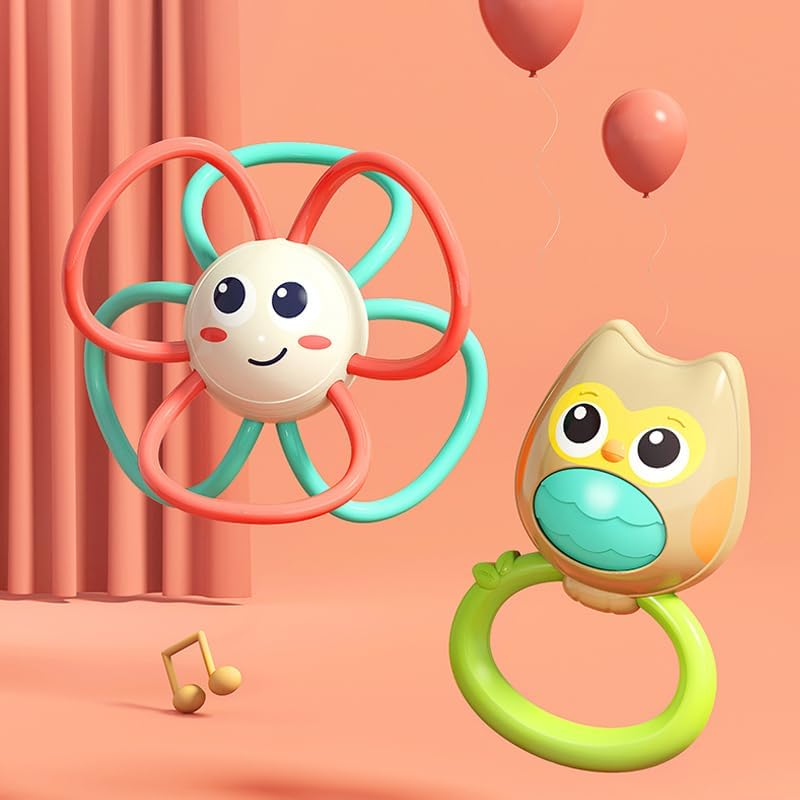 HOLA Sunflower Orchestra Rattle Baby Teether Activity Toy, Teething Relief, Easy to Grasp, Fine Motor Skills, Bright Colors, Sensory Toys, Baby Toys, Baby Teether, Baby Rattle, Animal Rattle 3M+ - Image 3
