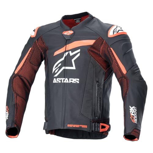 Alpinestars GP Plus R V4 Rideknit Leather Jacket Race Fit CECertified Stretch Zones Premium Cowhide Advanced Airflow Panels 54 BlackRed FluoWhite - Image 1