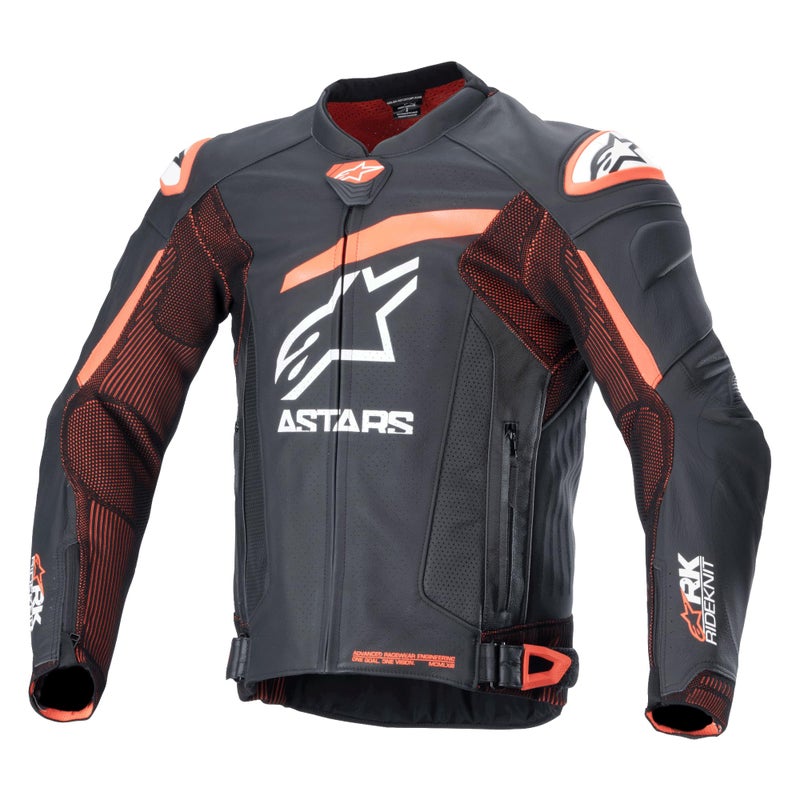 Alpinestars GP Plus R V4 Rideknit Leather Jacket Race Fit CECertified Stretch Zones Premium Cowhide Advanced Airflow Panels 54 BlackRed FluoWhite - Image 2