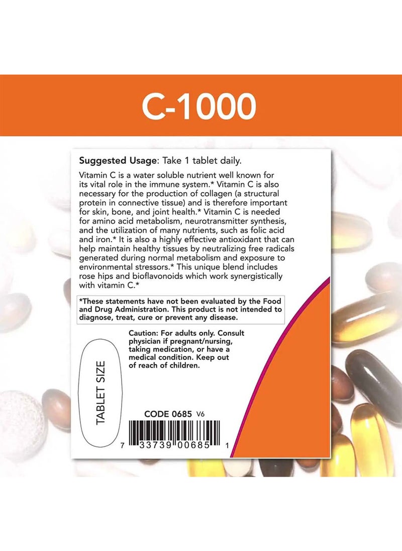 C-1000 Vitamin C Tablets For Antioxidant And Immune Support, Pack of 30's