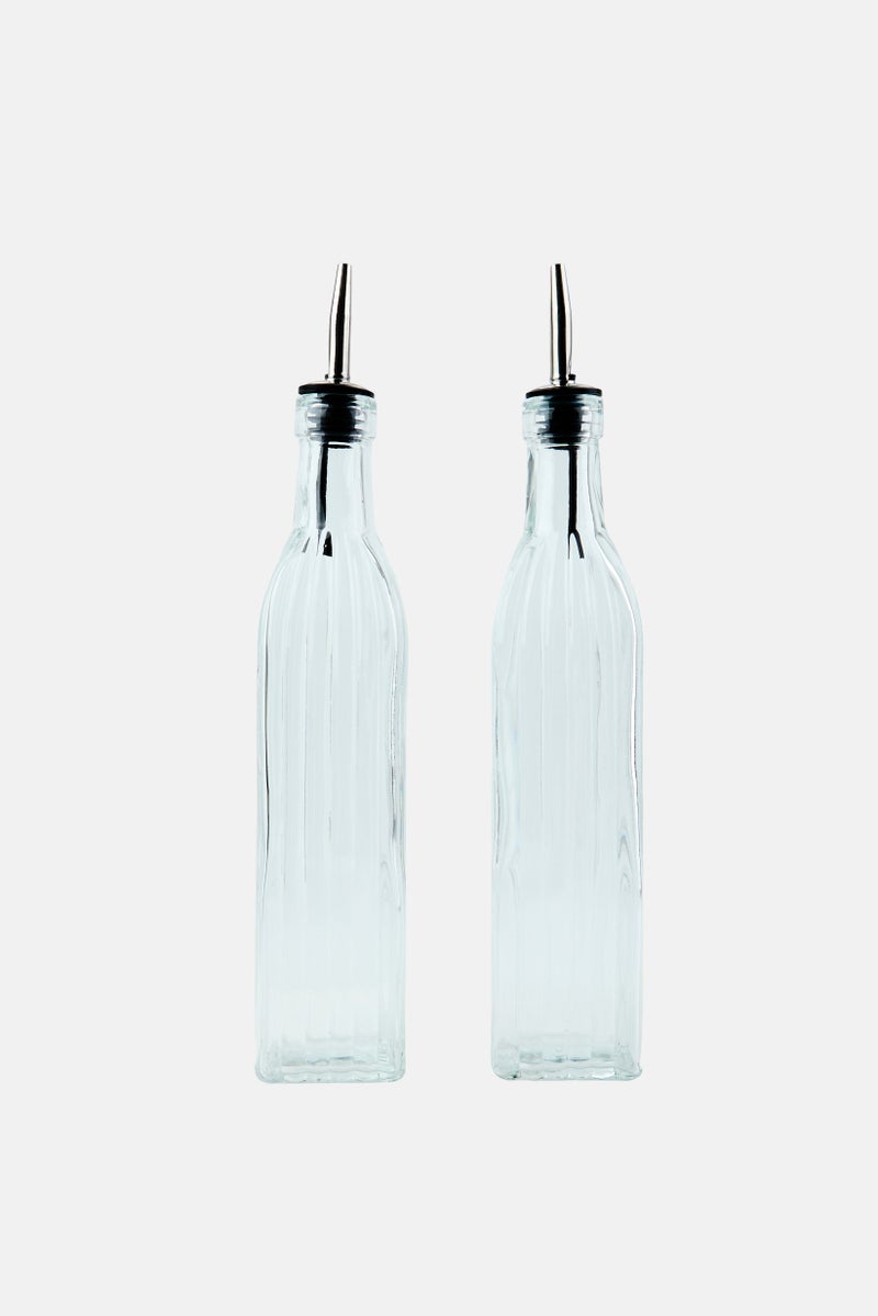 Precious Home 2 Piece Milan Oil And Vinegar Set 488ml, Transparent  - Image 1