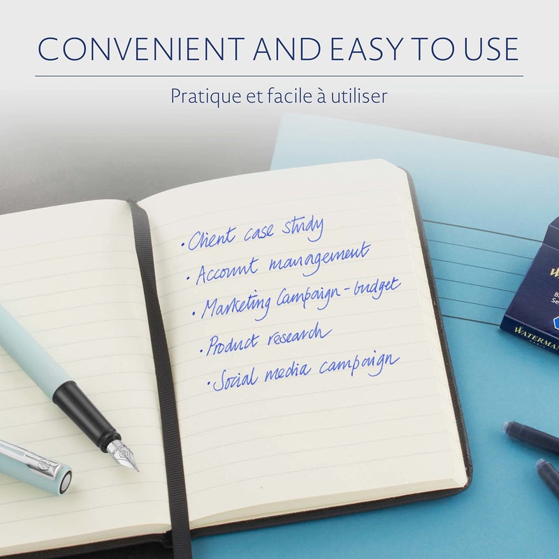 Waterman Large Size Ink Cartridges 8 Pack - Serenity Blue - Image 4