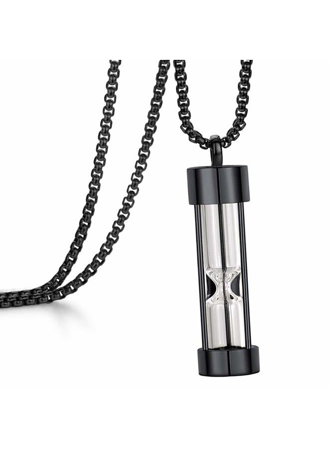 YOUFENG Urn Necklace for Ashes Timeless Hourglass Memorial Pendant Keepsake Cremation Jewelry for Human Pet Ashes, 55 centimeters, Stainless Steel, Cubic Zirconia, Cubic Zirconia - Image 1