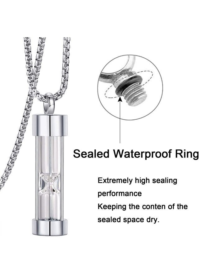 YOUFENG Urn Necklace for Ashes Timeless Hourglass Memorial Pendant Keepsake Cremation Jewelry for Human Pet Ashes, 55 centimeters, Stainless Steel, Cubic Zirconia, Cubic Zirconia - Image 2