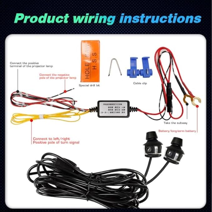 rayihni Car Side Rearview Mirror Welcome Lights Dynamic Projectio Laser Light Decoration Ambient Lamps White Angel Wings Light Angel Wings Light - Image 4