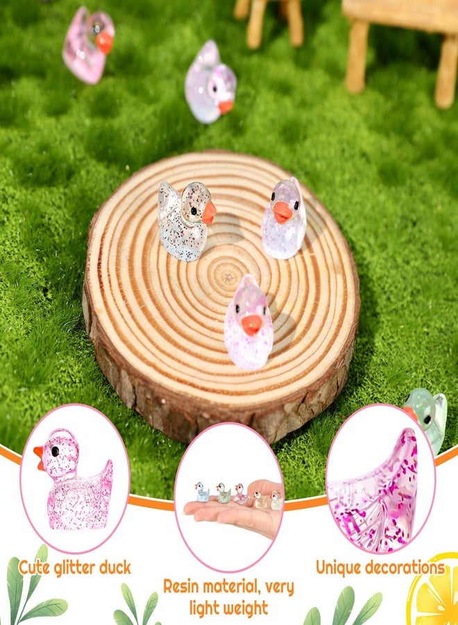 Fuyamp 120 Glitter Mini Resin Ducks, Colorful Tiny Ducks, Miniature Glitter Duck Figures for DIY Crafts, Fairy Garden, Doll House, Landscape Cake Decoration (12 Colors) - Image 3