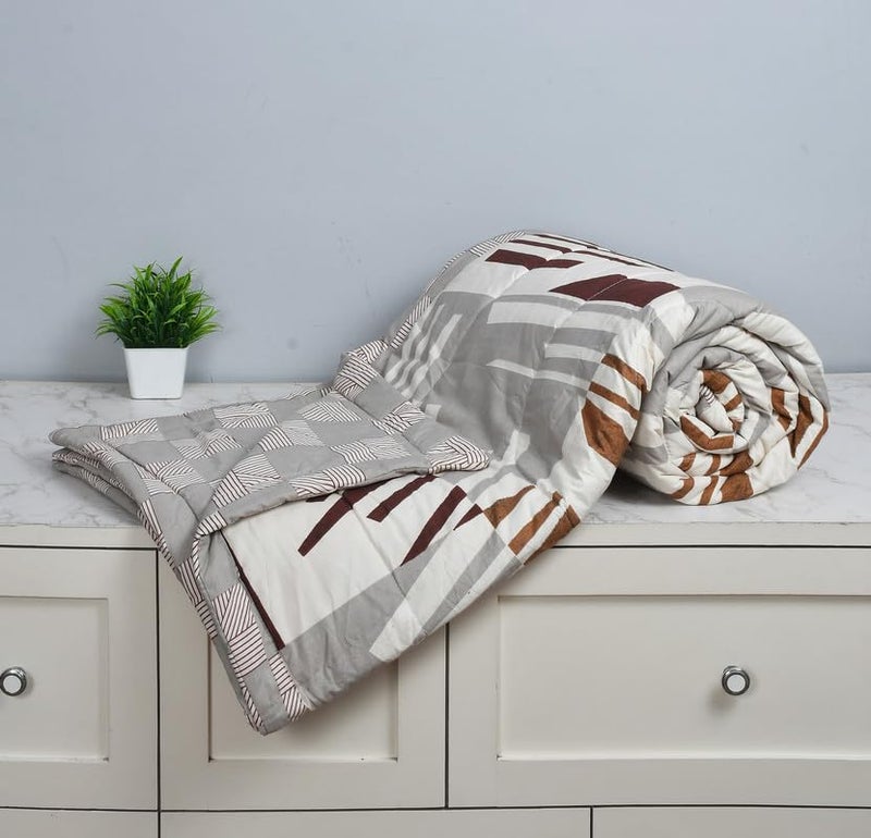 Florida Rose Cotton Reversible AC Comforter Set King Size with 1 bedsheet and 2 Pillow Covers | 4 Pcs Bedding Set with Bag - Mustard - Image 2