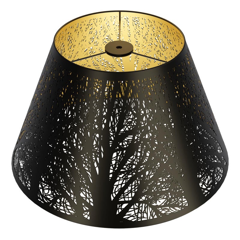 ALUCSET Medium Lamp Shade, ALUCSET Barrel Metal Lampshade with Pattern of Trees Lampshade for Table Lamp, 7x13x7.8 inch, Metal Lampshades, Spider - Image 1