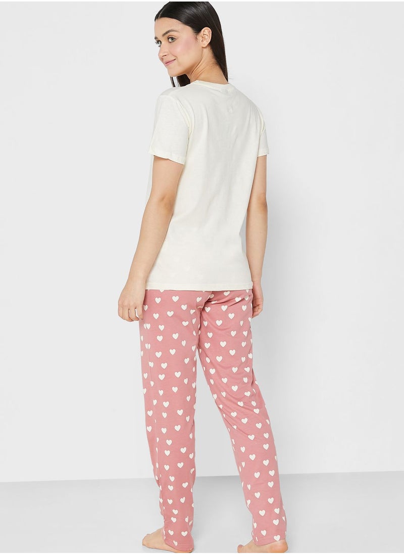 Ginger - Graphic Printed Pyjama Set - Image 1