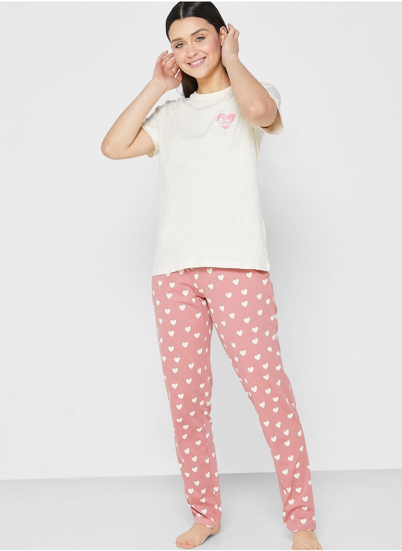 Ginger - Graphic Printed Pyjama Set - Image 1