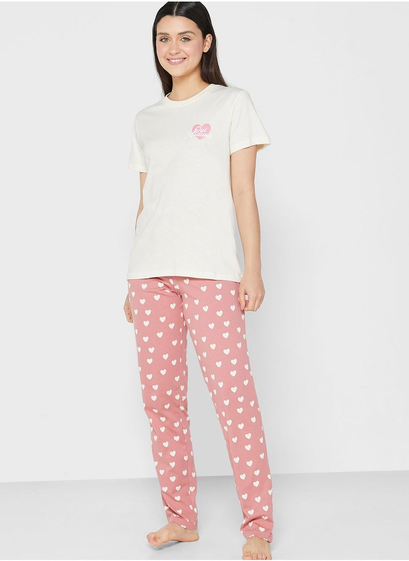Ginger - Graphic Printed Pyjama Set - Image 1