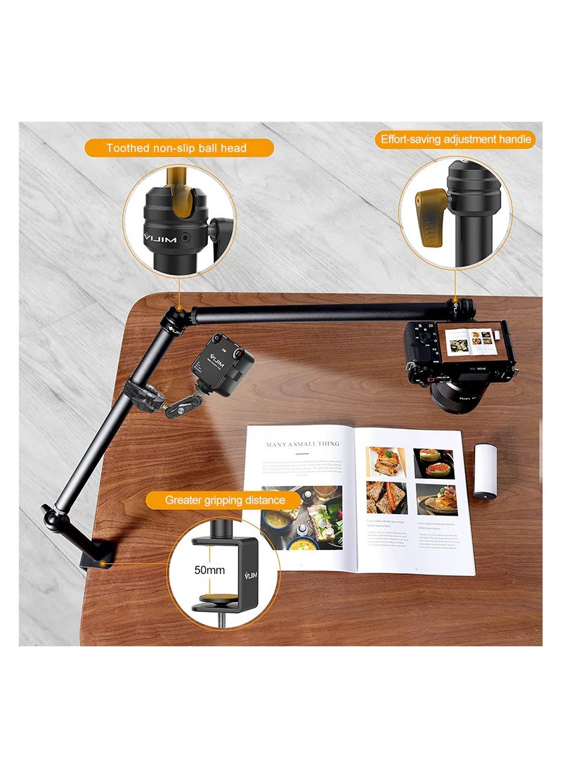 Ulanzi LS08 Flexible Arm Overhead Camera Mount – 3-Section Adjustable Desk Stand with 1/4-Inch Screw & Clamp for Cameras, Microphones, Photography, Video & Live Streaming - Image 4