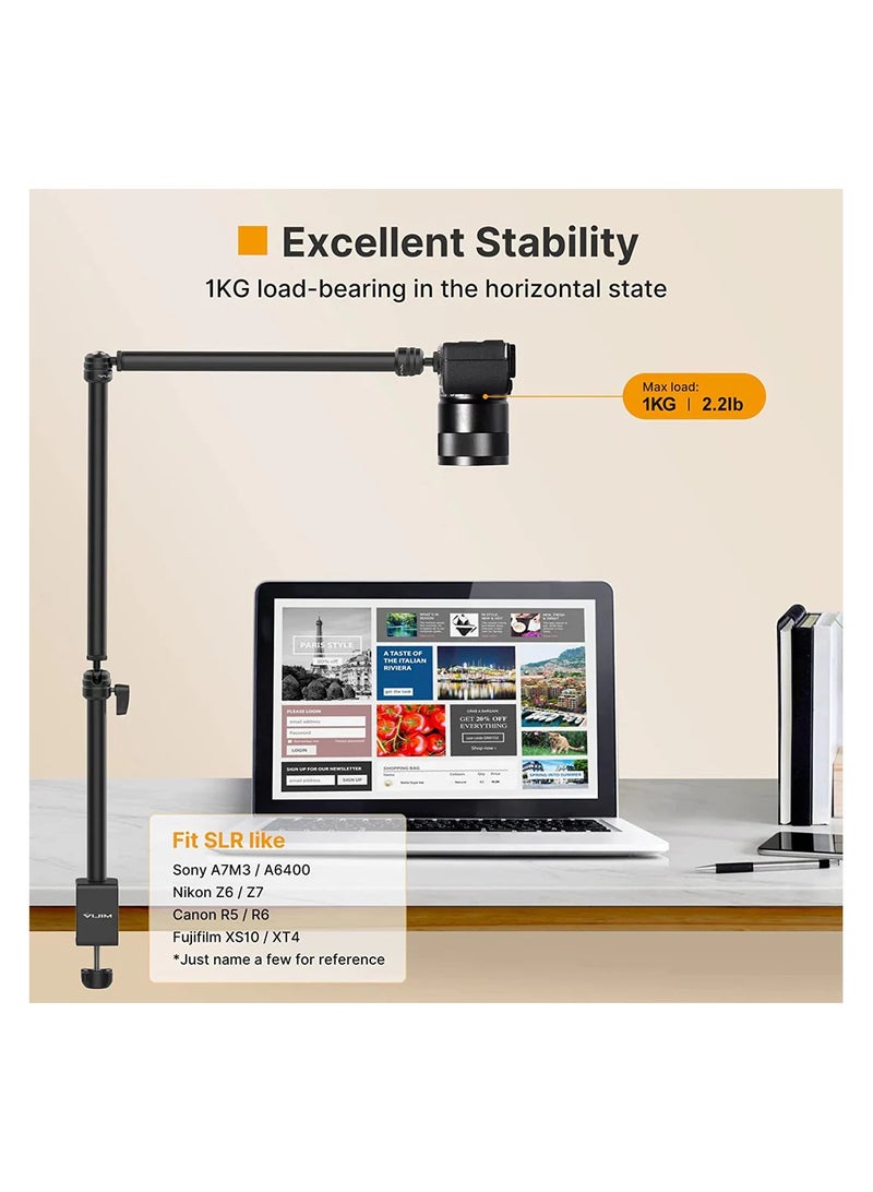 Ulanzi LS08 Flexible Arm Overhead Camera Mount – 3-Section Adjustable Desk Stand with 1/4-Inch Screw & Clamp for Cameras, Microphones, Photography, Video & Live Streaming - Image 5