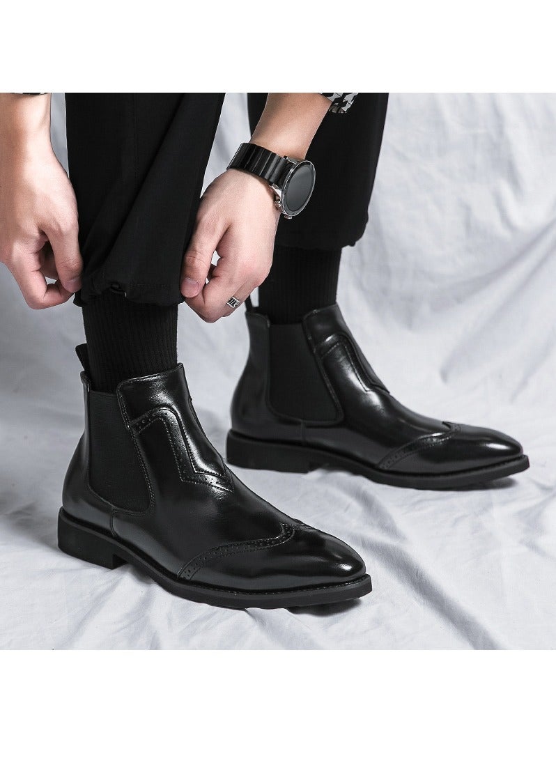 KUYING New Men's Casual Leather Boots - Image 2