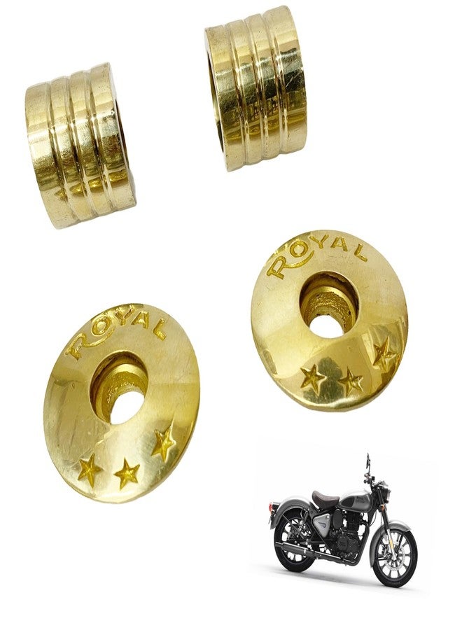 Ozango Bike Antique Desgin Star Logo Handle Bar Weight Handlebar Weight Pure Brass Golden Suitable for RE Reborn - Image 1