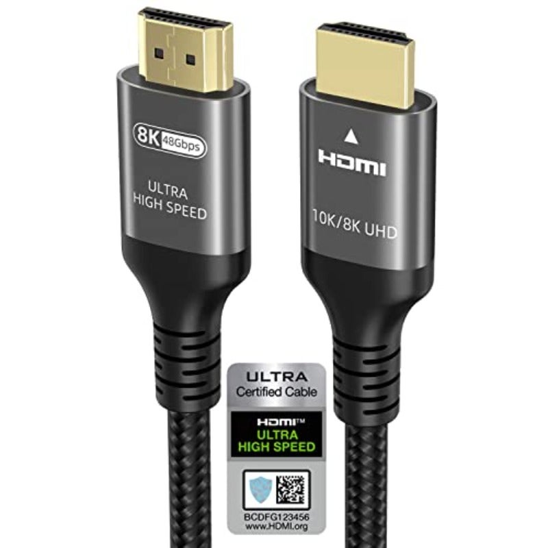 كابل HDMI 10K 8K 4K بسرعة عالية جدًا 48 جيجابت في الثانية، بطول 6 متر، معتمد للسرعة الفائقة، يدعم 4K بمعدل تحديث 240Hz، 144Hz، 120Hz، ودقة 10K و8K، مع تقنية HDR10+، eARC، HDCP 2.3، ومتوافق مع Netflix، Roku، تلفزيون، كمبيوتر، بروجيكتور، PS5، وXbox - Image 2