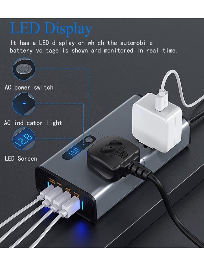 ELTRAZONE Compact 200W Power Inverter: Reliable DC to AC Converter for Vehicles  - Image 1