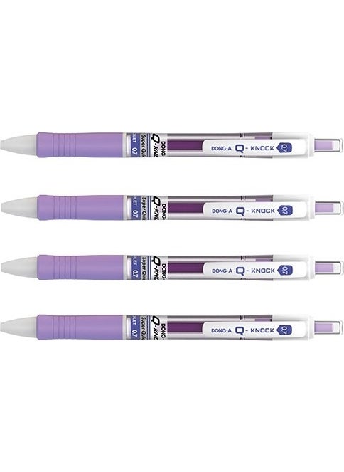 Dong-A Q-Knock Gel Pen 0.7 mm Purple Set of 4 