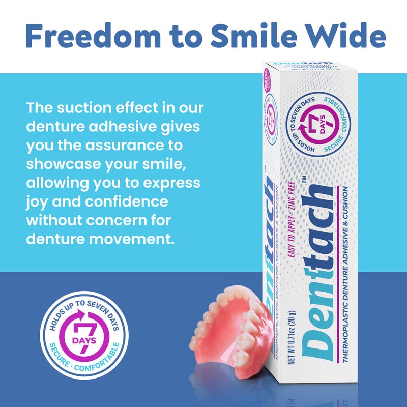 DENTTACH لاصق أسنان دينتاتش سيفن، لاصق أسنان حراري، وسادة، إعادة تشكيل للأسنان العلوية والسفلية، قبضة مريحة وآمنة للأسنان لمدة تصل إلى 7 أيام، بدون غراء، خالي من الزنك - Image 5