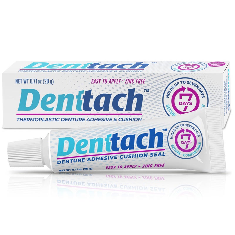 DENTTACH لاصق أسنان دينتاتش سيفن، لاصق أسنان حراري، وسادة، إعادة تشكيل للأسنان العلوية والسفلية، قبضة مريحة وآمنة للأسنان لمدة تصل إلى 7 أيام، بدون غراء، خالي من الزنك - Image 1