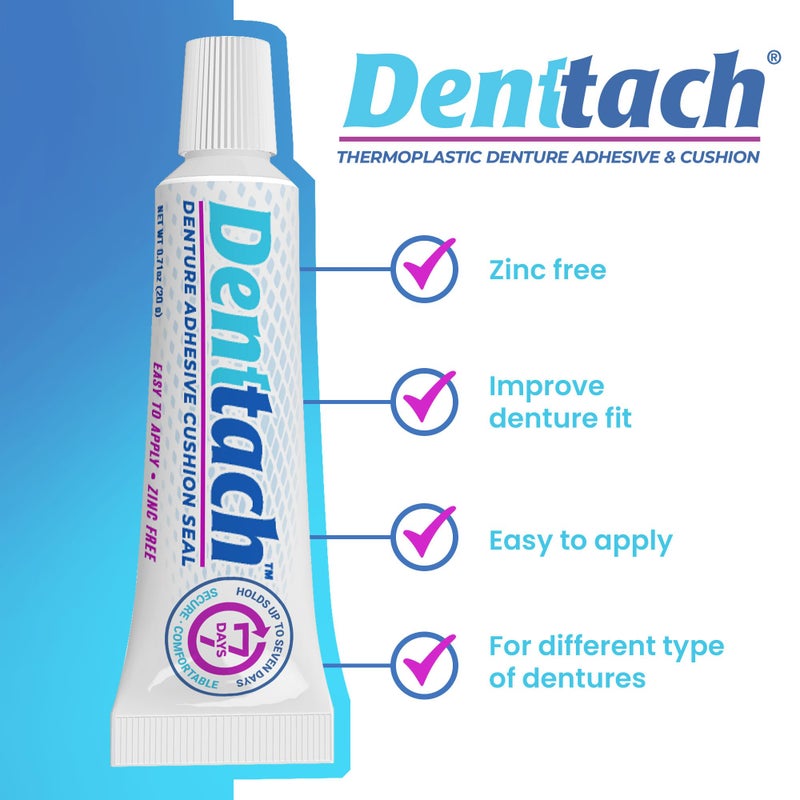 DENTTACH لاصق أسنان دينتاتش سيفن، لاصق أسنان حراري، وسادة، إعادة تشكيل للأسنان العلوية والسفلية، قبضة مريحة وآمنة للأسنان لمدة تصل إلى 7 أيام، بدون غراء، خالي من الزنك - Image 4
