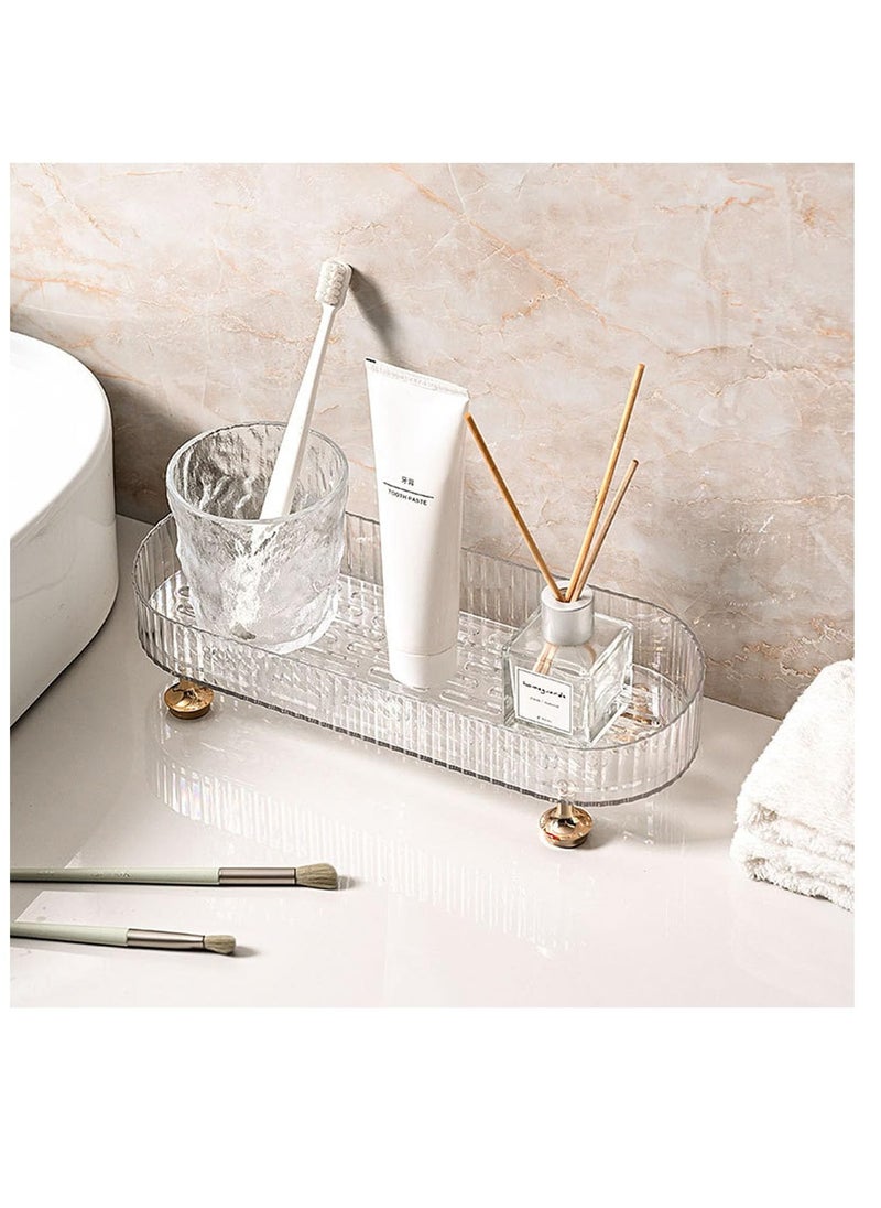 SYOSI - Makeup and Perfume Organizer Tray - Small Decorative Bathroom Tray for Countertop, Vanity Organizer for Skincare, Cosmetics, and Perfumes, Elegant Dresser Display Tray - Image 1
