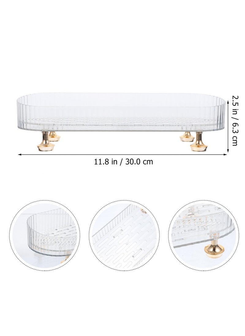 SYOSI - Makeup and Perfume Organizer Tray - Small Decorative Bathroom Tray for Countertop, Vanity Organizer for Skincare, Cosmetics, and Perfumes, Elegant Dresser Display Tray - Image 1