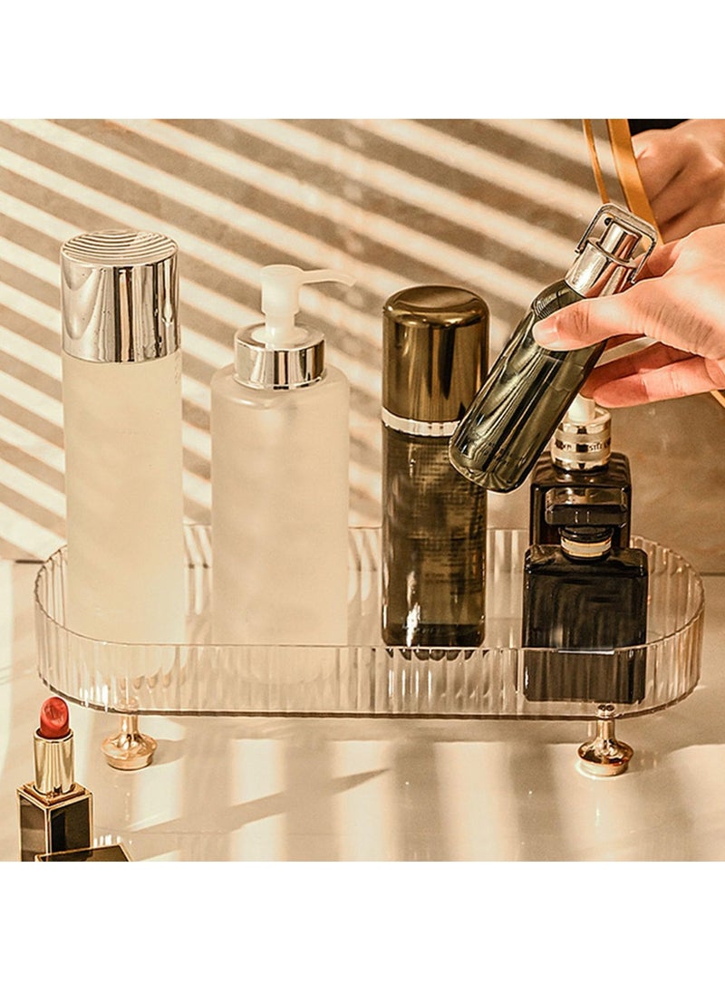 SYOSI - Makeup and Perfume Organizer Tray - Small Decorative Bathroom Tray for Countertop, Vanity Organizer for Skincare, Cosmetics, and Perfumes, Elegant Dresser Display Tray - Image 1