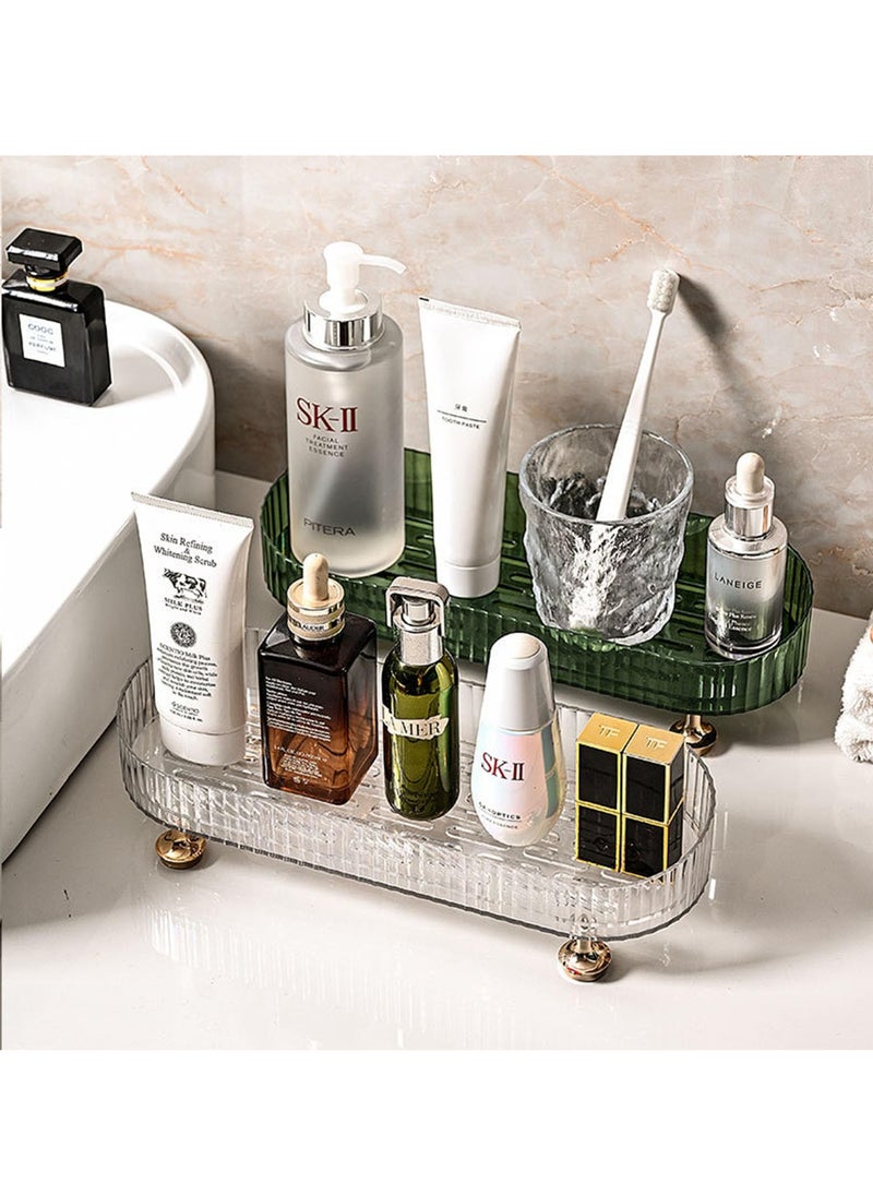 SYOSI - Makeup and Perfume Organizer Tray - Small Decorative Bathroom Tray for Countertop, Vanity Organizer for Skincare, Cosmetics, and Perfumes, Elegant Dresser Display Tray - Image 1