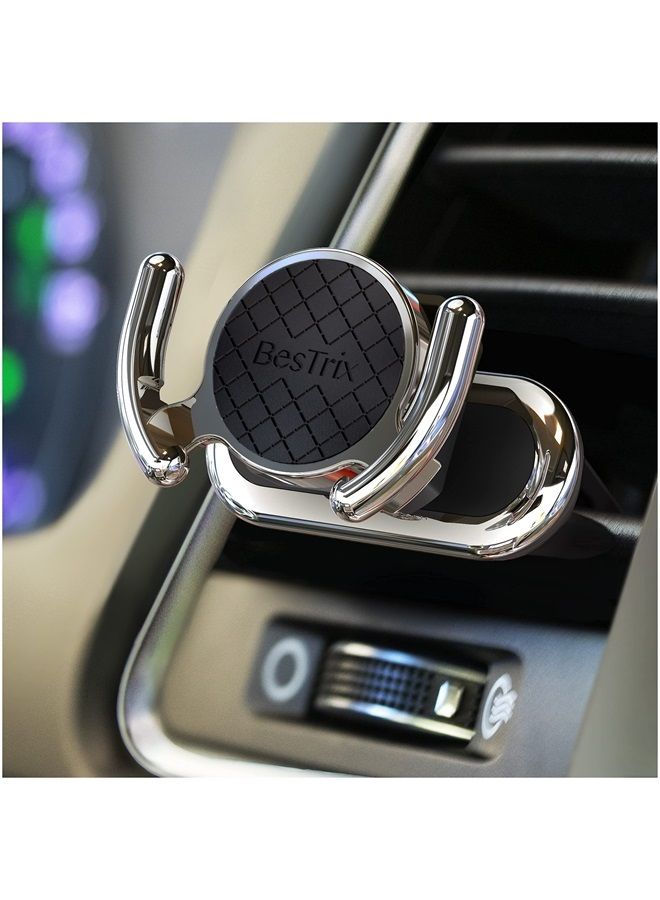 Bestrix Socket Grip Car Phone Holder, Air Vent Socket Mount Stand-Double Silicone Vent Clip|Secure Grip for GPS Navigation-360 Rotating Head, Silicone Padding, Modern Design-Fits All Smartphone - Image 1