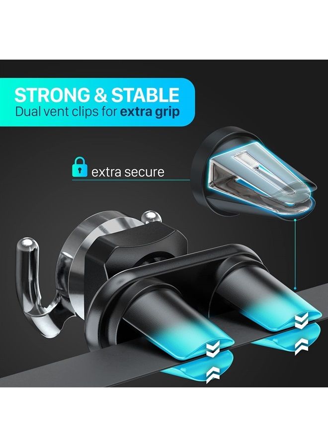 Bestrix Socket Grip Car Phone Holder, Air Vent Socket Mount Stand-Double Silicone Vent Clip|Secure Grip for GPS Navigation-360 Rotating Head, Silicone Padding, Modern Design-Fits All Smartphone - Image 5