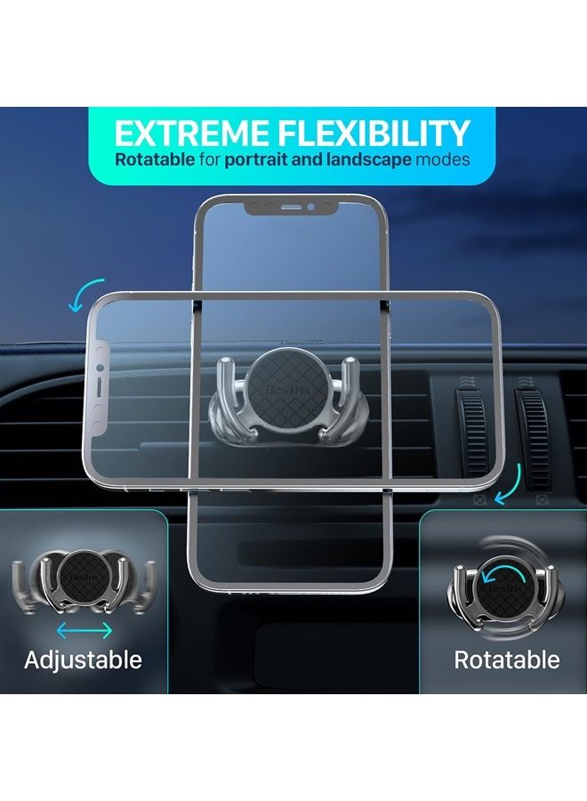Bestrix Socket Grip Car Phone Holder, Air Vent Socket Mount Stand-Double Silicone Vent Clip|Secure Grip for GPS Navigation-360 Rotating Head, Silicone Padding, Modern Design-Fits All Smartphone - Image 4