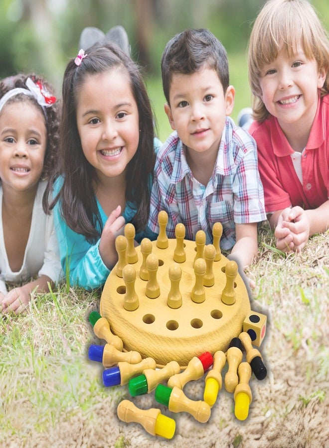 RAINBOW RIDERS Memory Match Stick Chess Game | Kids Educational Brain Training Logic Board Game for | Toys for Boys & Girls Age 3 + Indoor Outdoor Play (Wooden Texture) - Image 3