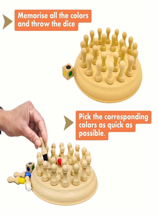 RAINBOW RIDERS Memory Match Stick Chess Game | Kids Educational Brain Training Logic Board Game for | Toys for Boys & Girls Age 3 + Indoor Outdoor Play (Wooden Texture) - Image 5