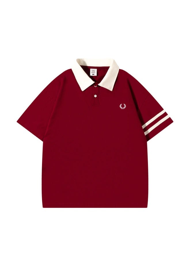 Fred Perry wheat ear LOGO contrast lapel Polo shirt for men and women with retro college style short-sleeved T-shirts for couples. - Image 4