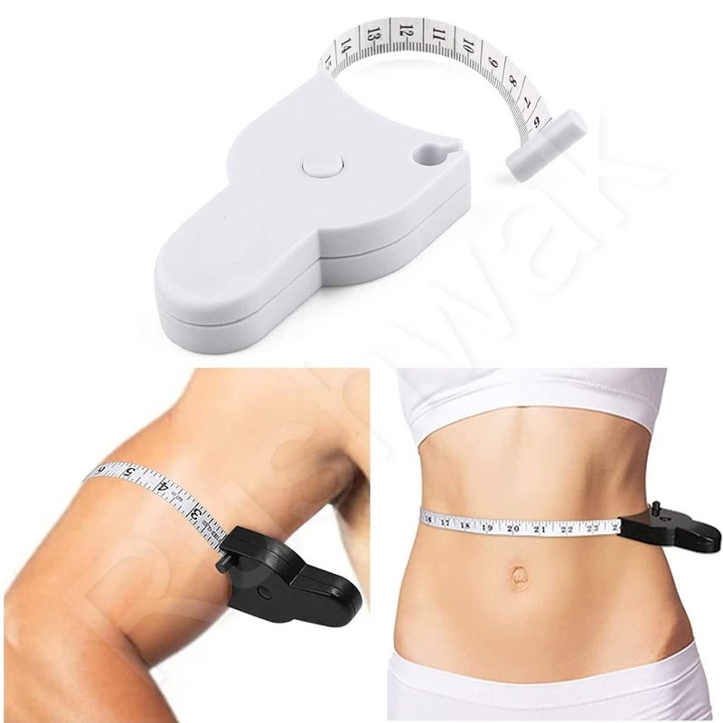 BIRZAR Body Measuring Tape Retractable inch tape for measurement for body with Lock Pin and Push Button 150cm Tape Measure for Fat Measurement and Weight Loss Sewing Tape Tailor Tape Multicolor - Image 2