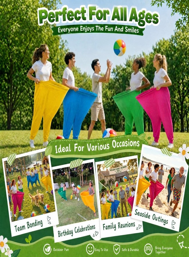 IJEUH Granny Pants Yard Game, 2Pcs Granny Pants Outdoor Games, 8 Colorful Bouncy Balls & 1 Air Pump, Outdoor Tossing Games for Family Children's Mother's Father's Day Carnival Party Reunion Gathering - Image 4