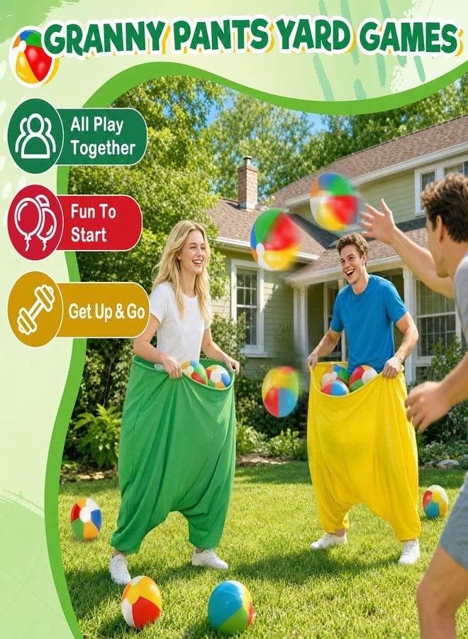 IJEUH Granny Pants Yard Game, 2Pcs Granny Pants Outdoor Games, 8 Colorful Bouncy Balls & 1 Air Pump, Outdoor Tossing Games for Family Children's Mother's Father's Day Carnival Party Reunion Gathering - Image 5