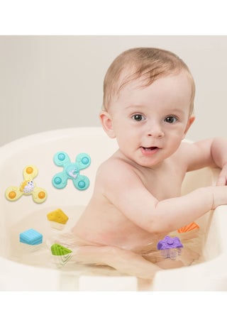 5 in 1 Baby Sensory Toys 6-12-18 Months, Pull String Teether, Stacking Blocks, Sensory Shapes and Colorful Storage Bin, Infant Bath Time Fun, Learning Toddler Toys - view 5