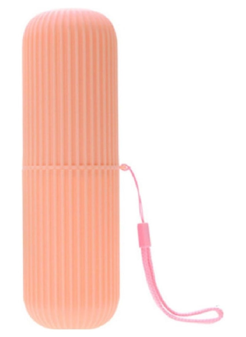 LIMITLESS Travel Toothbrush Holder Case Set Kids Women Men Travel Container Toothbrush Holders With Picking Sling Gargle Cup Toothbrush Protector Storage Traveling Camping Business Trip (Orange)  - Image 1