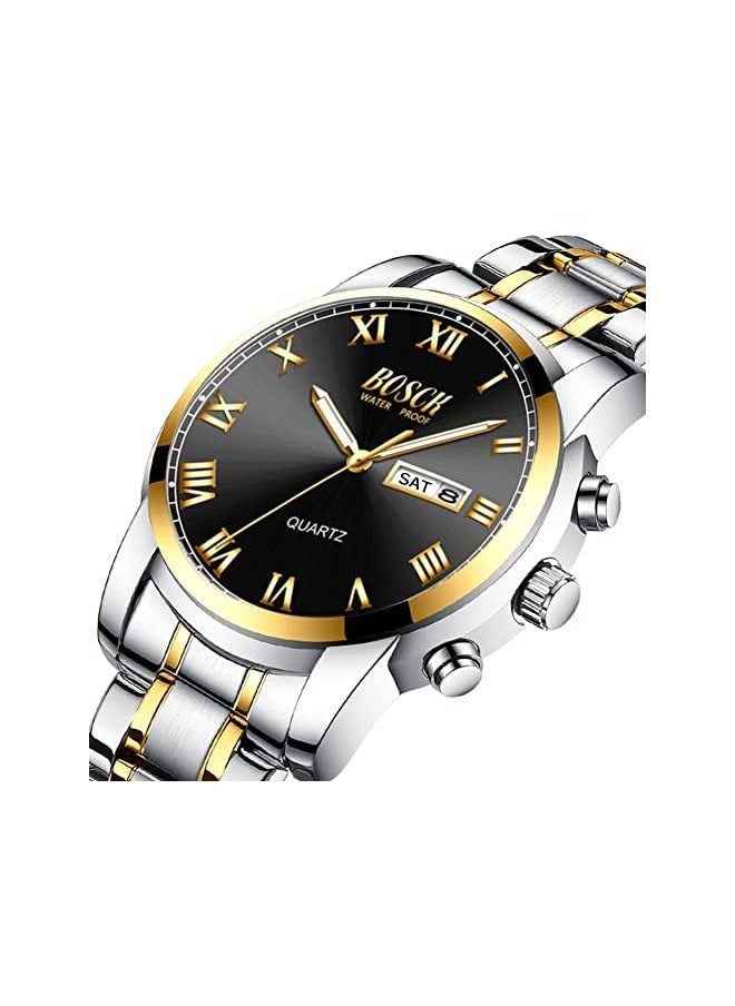 Bosck Bosck Watches For Men,Analog Mens Watch 42Mm Large Face Easy Read Stainless Steel Business Watch,Luminous Classic Luxury 30M Waterproof Mens Wrist Watches  - Image 3