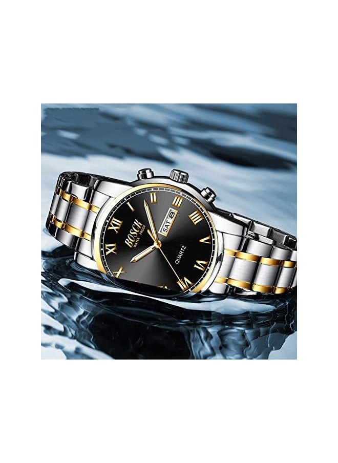 Bosck Bosck Watches For Men,Analog Mens Watch 42Mm Large Face Easy Read Stainless Steel Business Watch,Luminous Classic Luxury 30M Waterproof Mens Wrist Watches  - Image 4