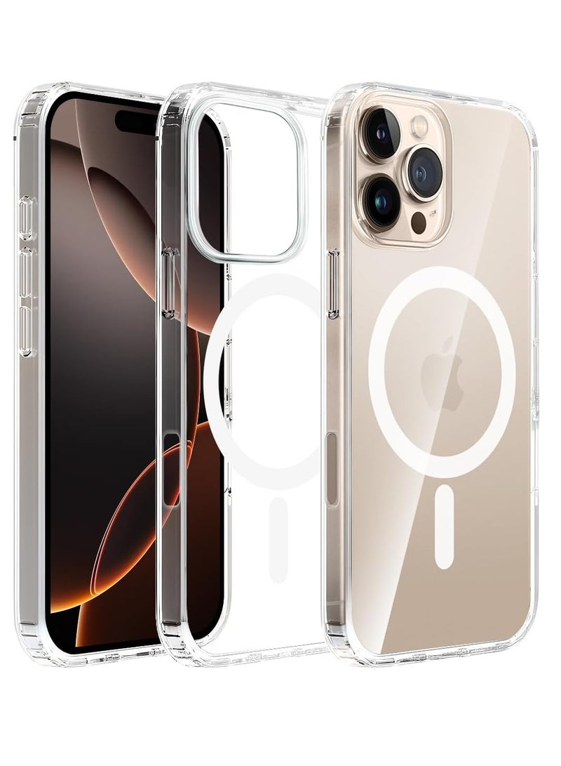 MIGOFAST Magnetic Case for 16 Pro 6.3inch, Compatible with MagSafe, Scratch-Resistant Back, Anti-Scratch Clear Back Magnetic Phone Cover - Image 1