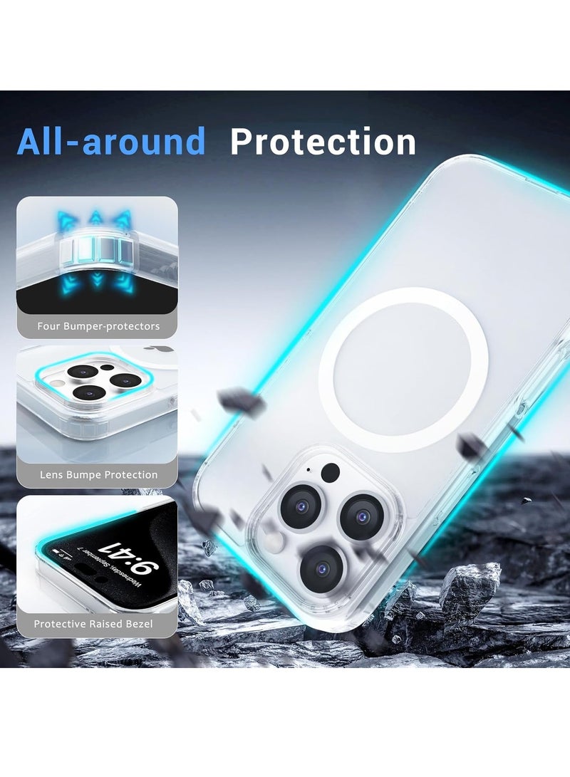 MIGOFAST Magnetic Case for 16 Pro 6.3inch, Compatible with MagSafe, Scratch-Resistant Back, Anti-Scratch Clear Back Magnetic Phone Cover - Image 3