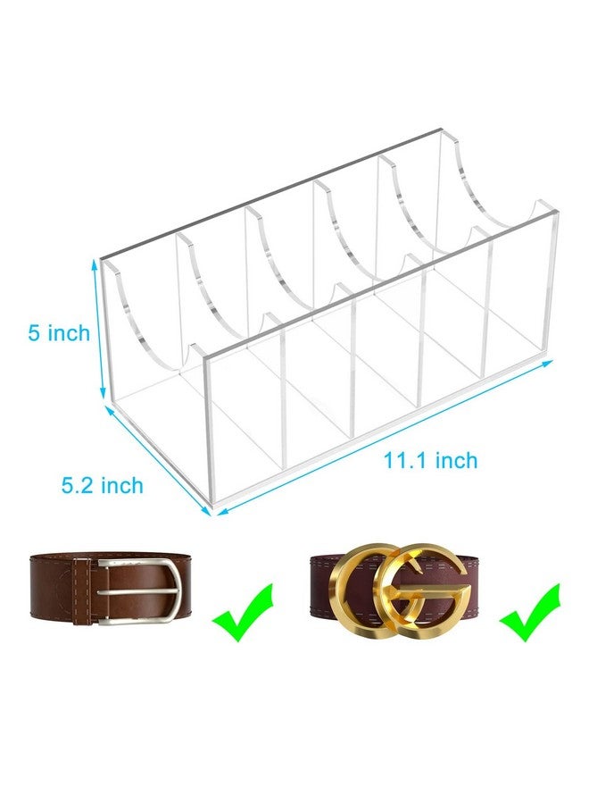 NIUBEE NIUBEE Belt Organizer, Acrylic Belt Storage Holder for The Closet, 5 Compartments Display Case for Tie and Bow Tie  - Image 3