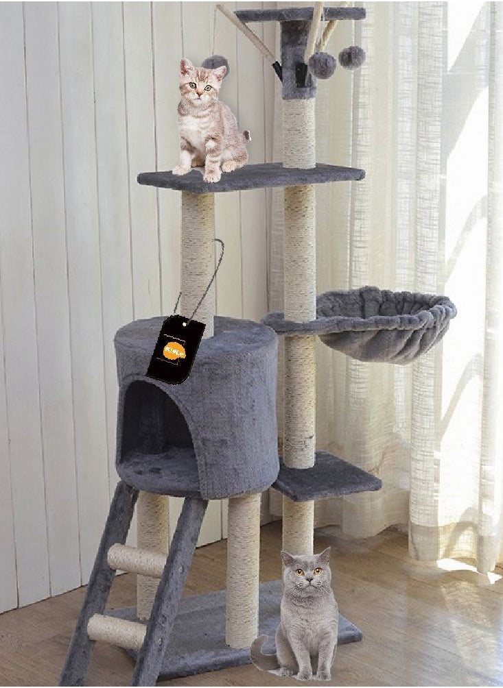 Cat Play Tower Cat Toy Multi Level Platform Cat Tree Sisal Pillar Large Cat Climbing Frame Cat Nest Luxury Cat Scratch Post Cat Tree 48x34x138 Cm Grey - pzsku/Z8618A2500D8B11D043A4Z/45/_/1666579709/42966b15-9234-4937-818f-b8a39e4da939