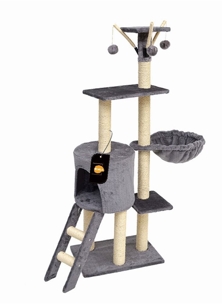 Cat Play Tower Cat Toy Multi Level Platform Cat Tree Sisal Pillar Large Cat Climbing Frame Cat Nest Luxury Cat Scratch Post Cat Tree 48x34x138 Cm Grey - pzsku/Z8618A2500D8B11D043A4Z/45/_/1666579709/af84e23c-120d-4ee7-886a-1c90ad9bde68