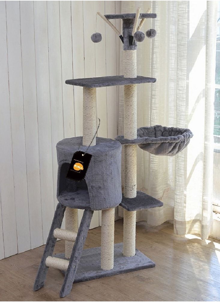 Cat Play Tower Cat Toy Multi Level Platform Cat Tree Sisal Pillar Large Cat Climbing Frame Cat Nest Luxury Cat Scratch Post Cat Tree 48x34x138 Cm Grey - pzsku/Z8618A2500D8B11D043A4Z/45/_/1666579710/b23ae0cf-80d8-40a8-83b3-e5e9b0a249cf