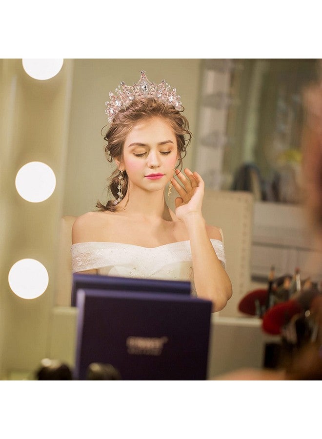 Cocide Rose Gold Tiara And Crown For Women Crystal Headband For Girls Mermaid Queen Head Band Princess Hair Accessories For Birthday Party Bride Wedding Prom Halloween Costume Cosplay - Image 3