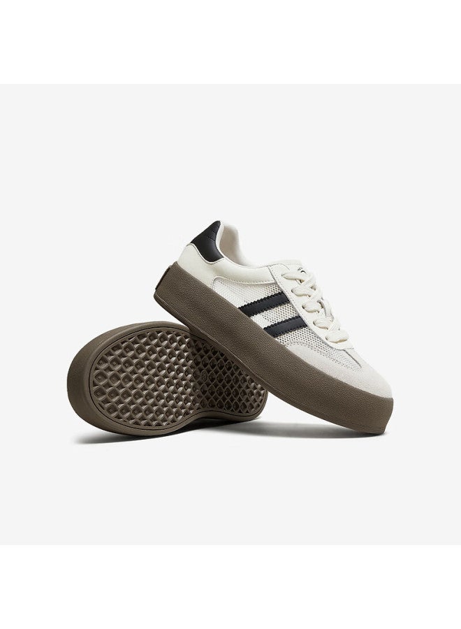 Tata Retro Flat Sneakers Women Casual Shoes Off-white/black/gray (breathable Mesh) Size 37 - Image 4